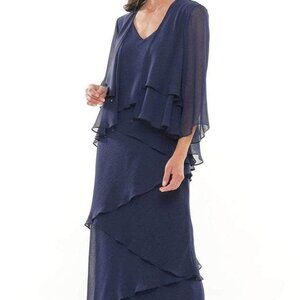 NWT Marsoni by Colors M309 Chiffon Mother of the Bride Dress Blue size 8